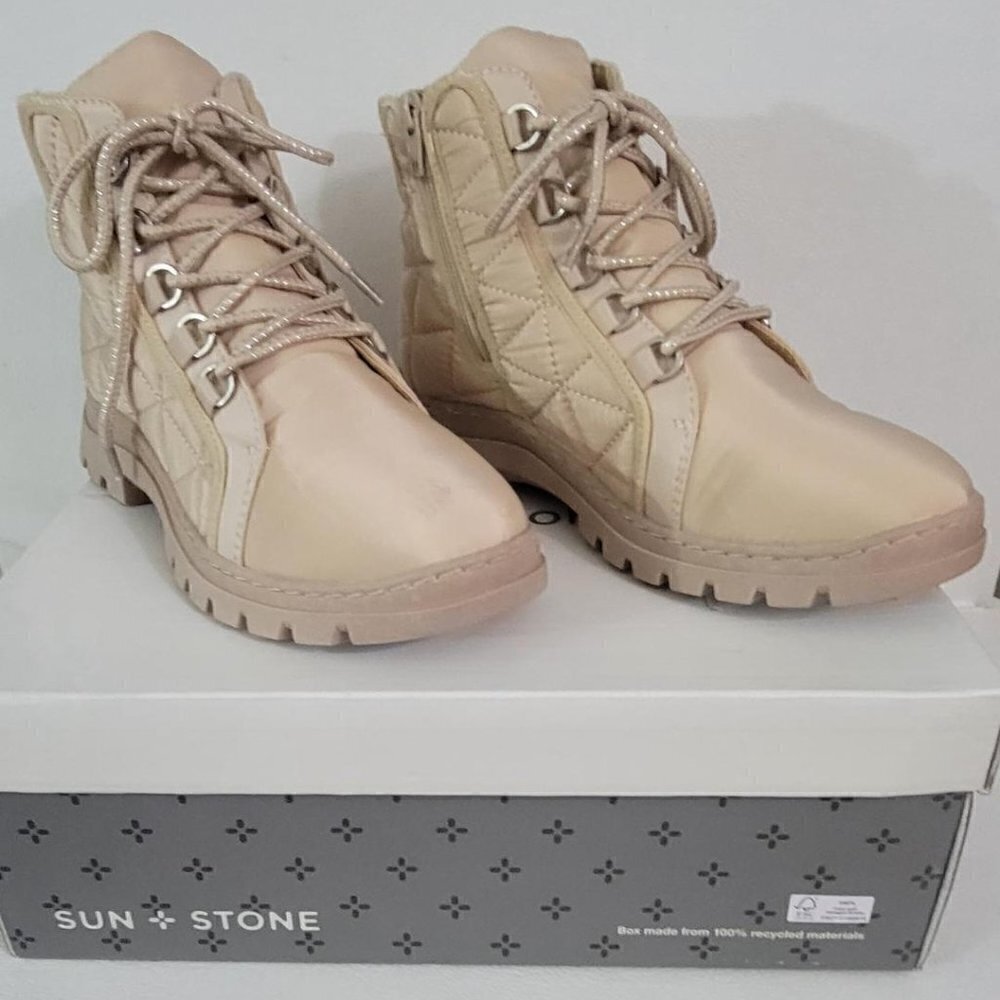 Sun + Stone Piperr Cream Quilted Cold-Weather Booties 6.5M - Picture 2 of 8
